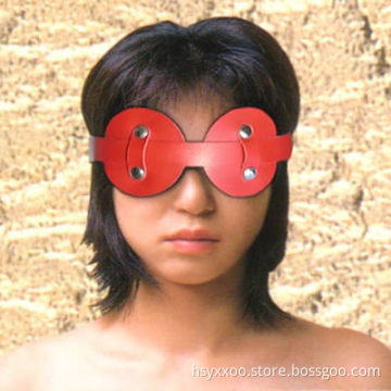 Leather Circular Mask Blindfold For Adult Games Red and black Blindfold Eyeshade Sex Toys For Couple Adult Sex Products
